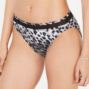 DKNY Printed Mesh-Trimmed Bikini Bottoms